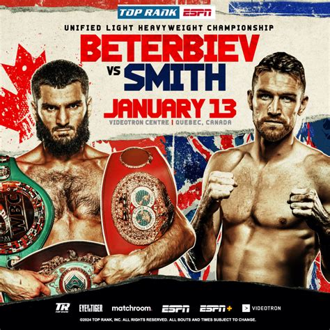 Artur beterbiev vs callum smith - The highly-anticipated clash between Callum Smith and unified light-heavyweight champion Artur Beterbiev is set to kick off the boxing calendar for 2024 this weekend. Smith is the latest contender vying for Beterbiev's IBF, WBC, and WBO titles but has patiently awaited his opportunity for championship glory. Originally scheduled for …